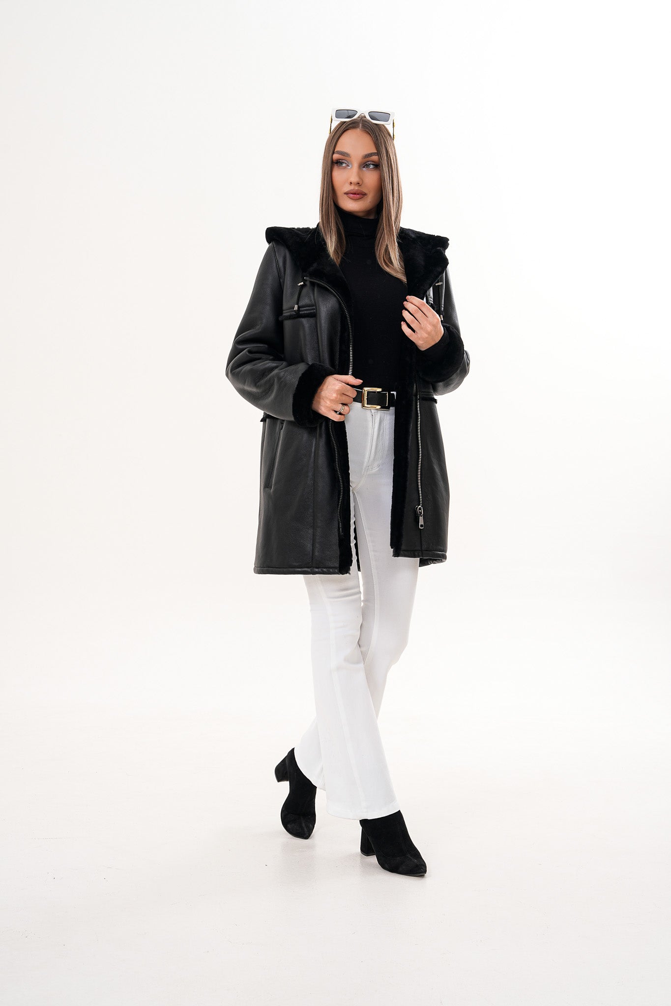 The Belluna Black Shearling Jacket