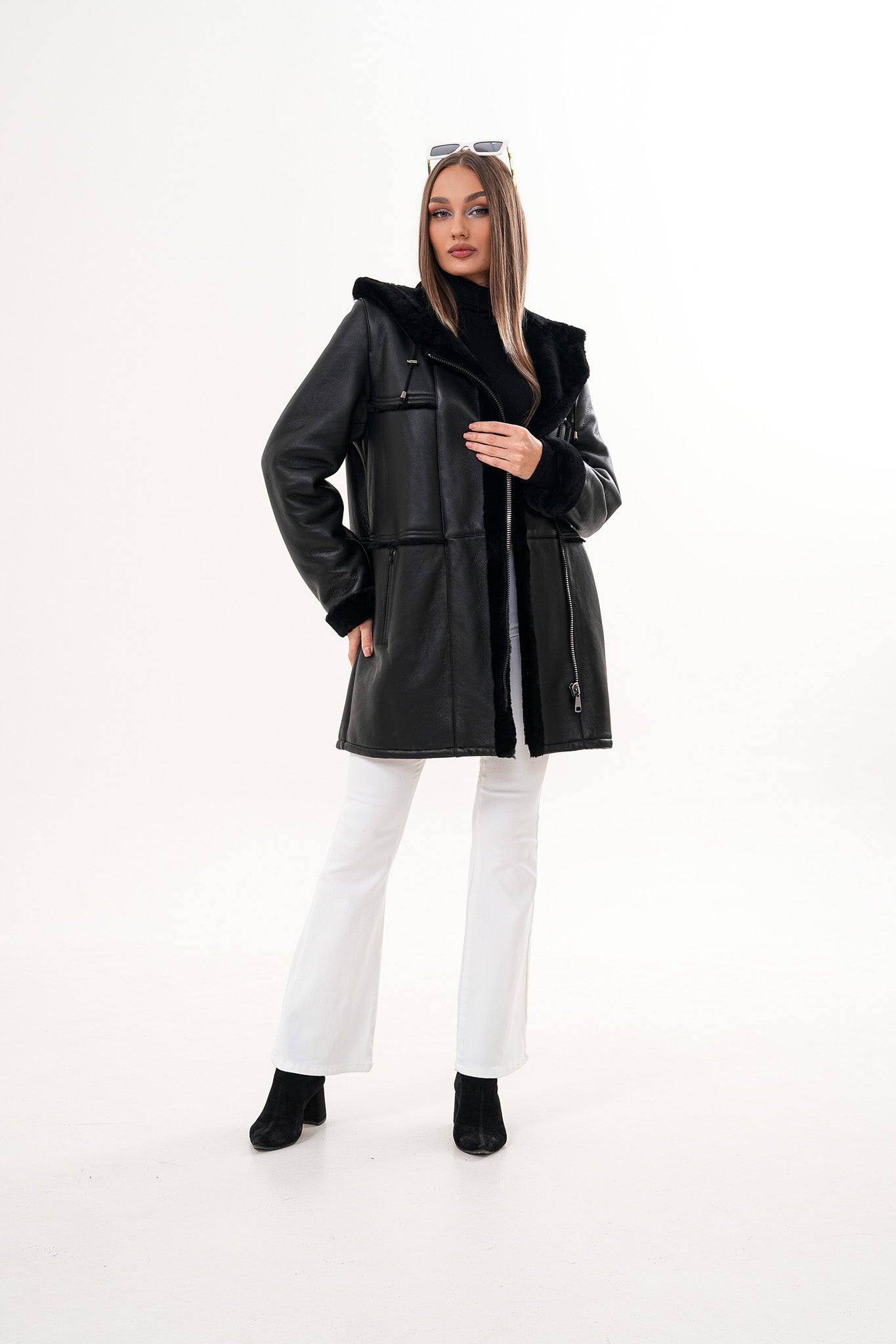 The Belluna Black Shearling Jacket