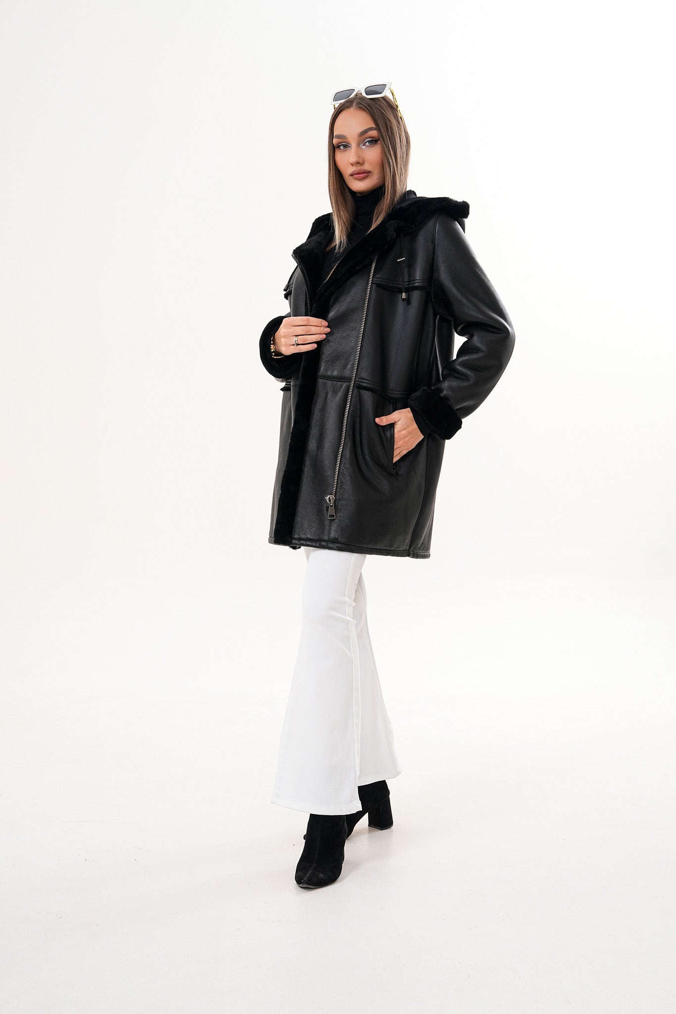 The Belluna Black Shearling Jacket