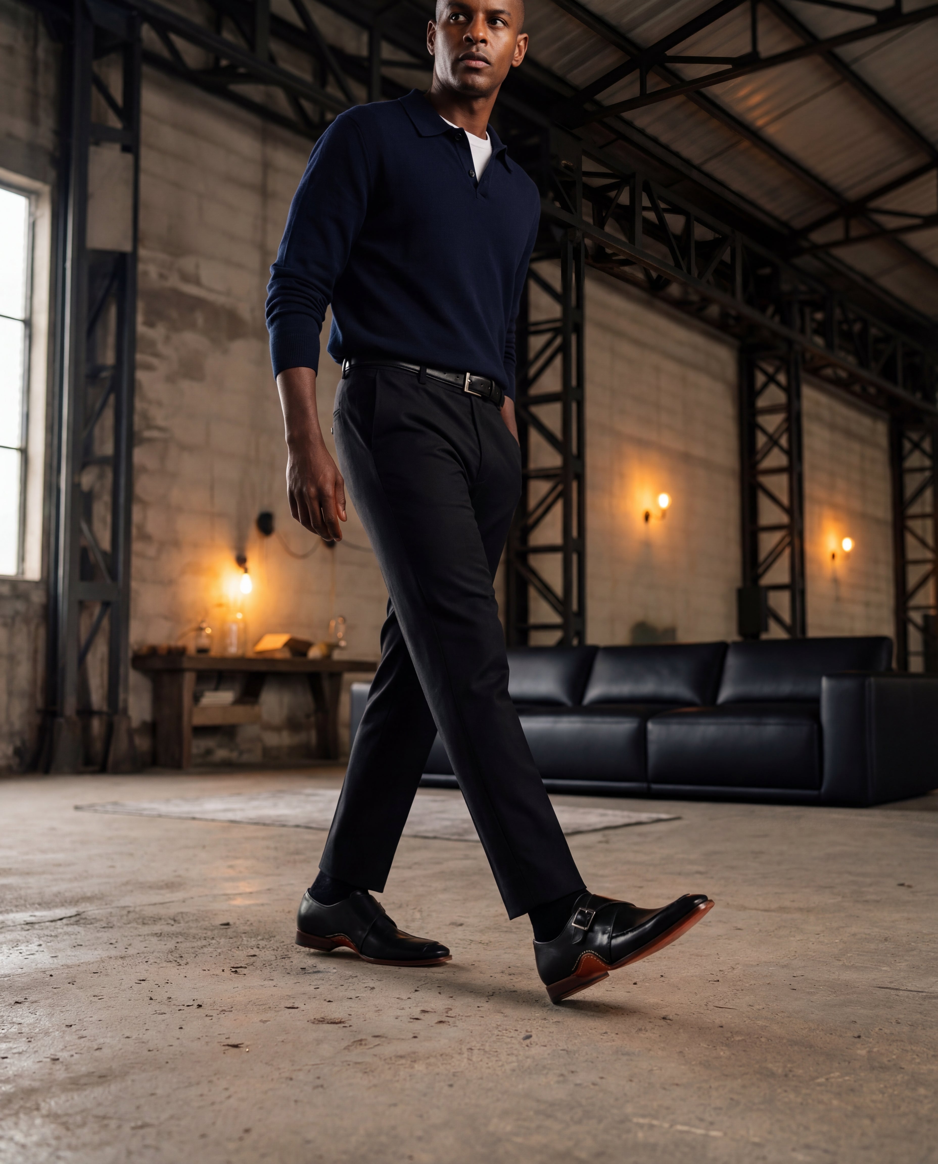 The Hagrid Black Single Monk Strap Handmade Shoe