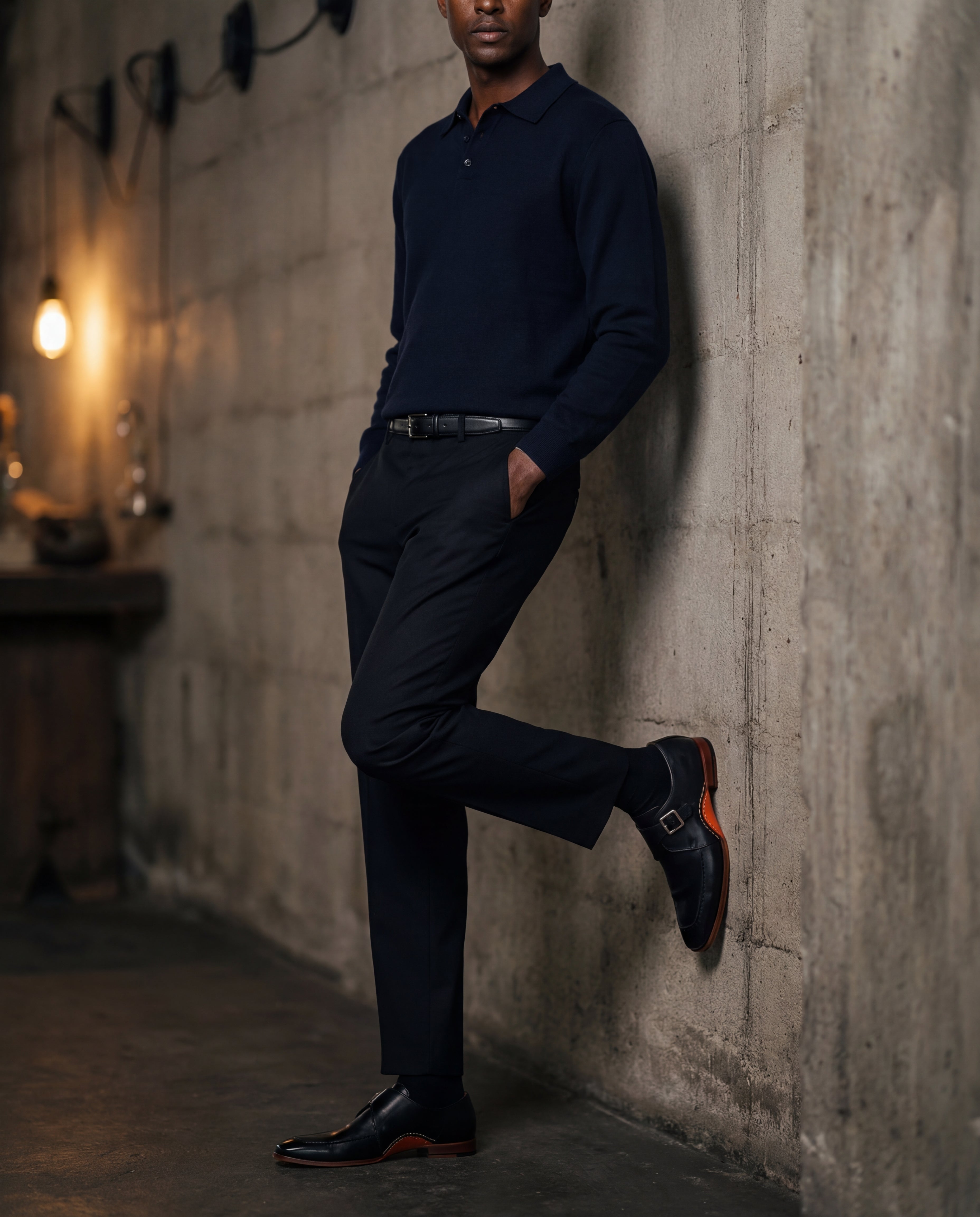 The Hagrid Black Single Monk Strap Handmade Shoe