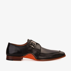 The Hagrid Black Single Monk Strap Handmade Shoe
