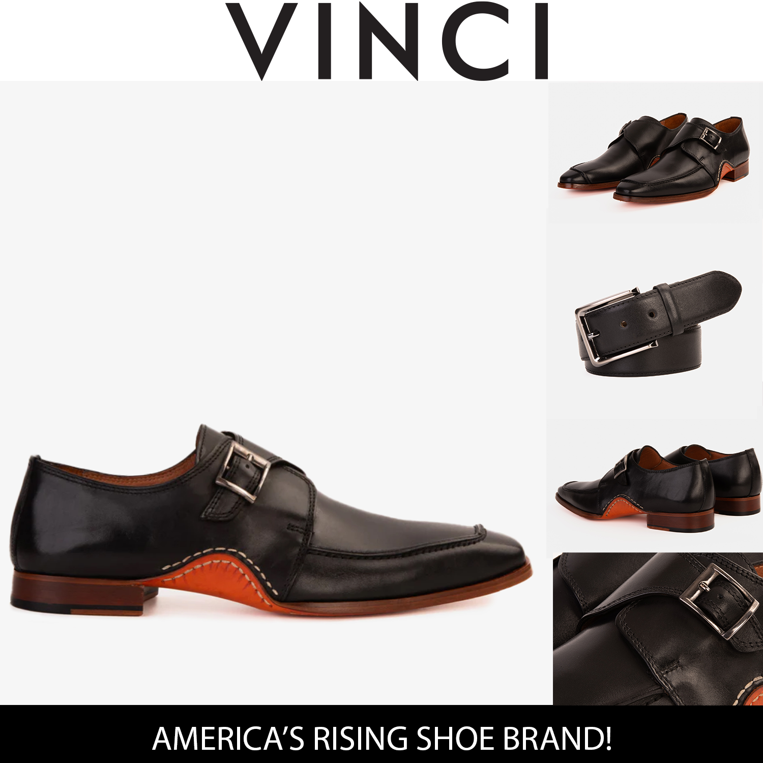 The Hagrid Black Single Monk Strap Handmade Shoe