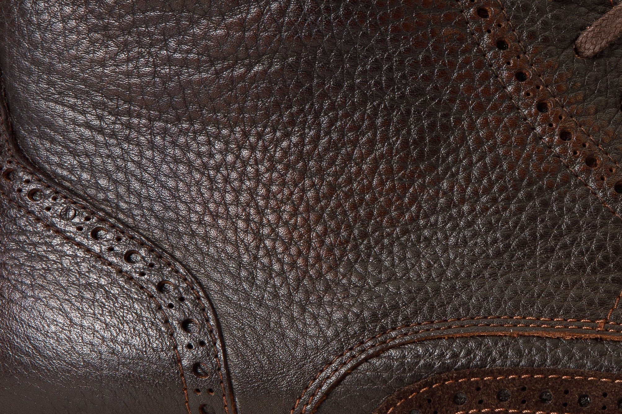 The Anderson Brown Leather Suede Brogue Lace-Up Boot with a Zipper