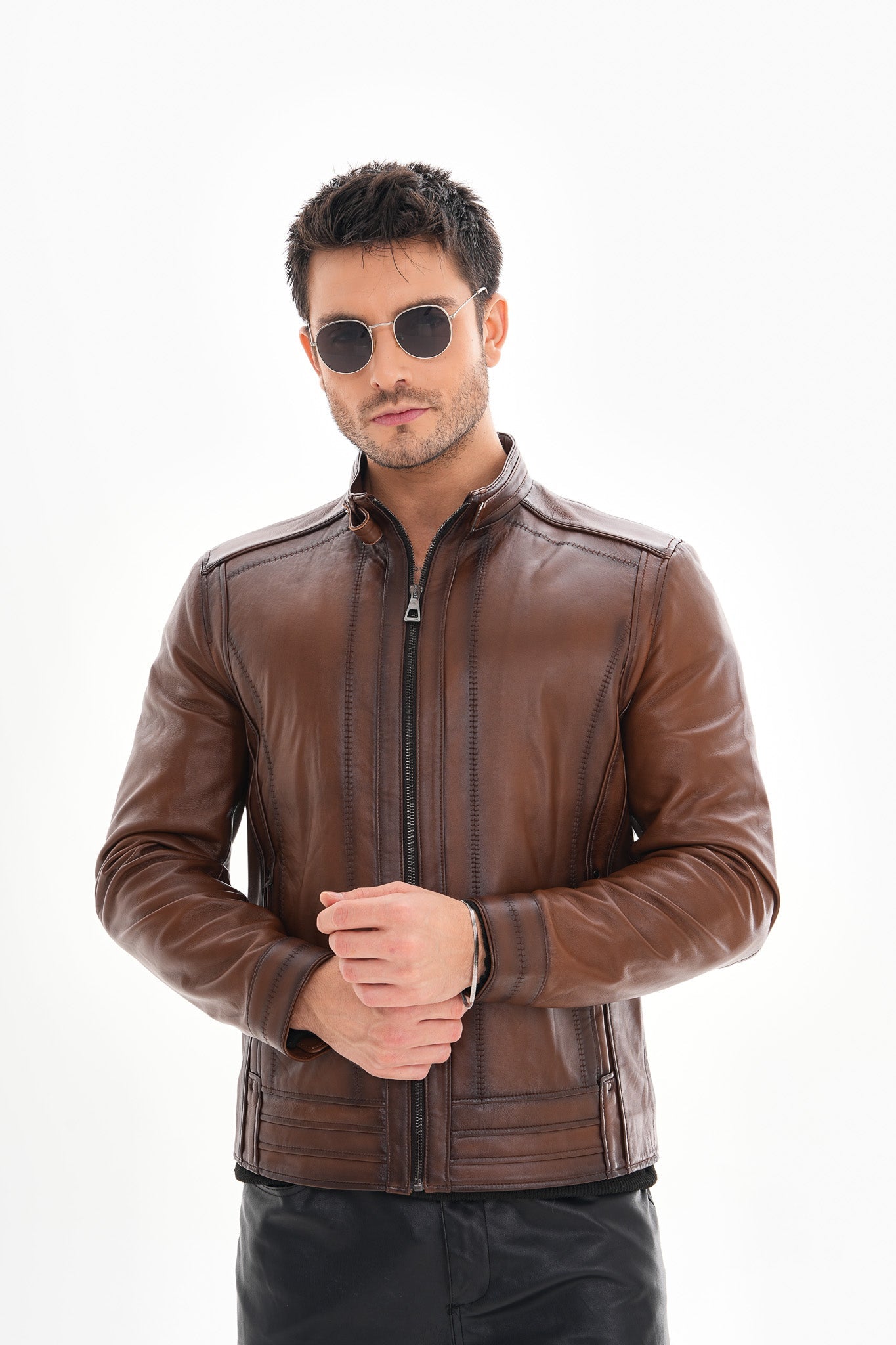 The Arezzo Brown Leather Jacket