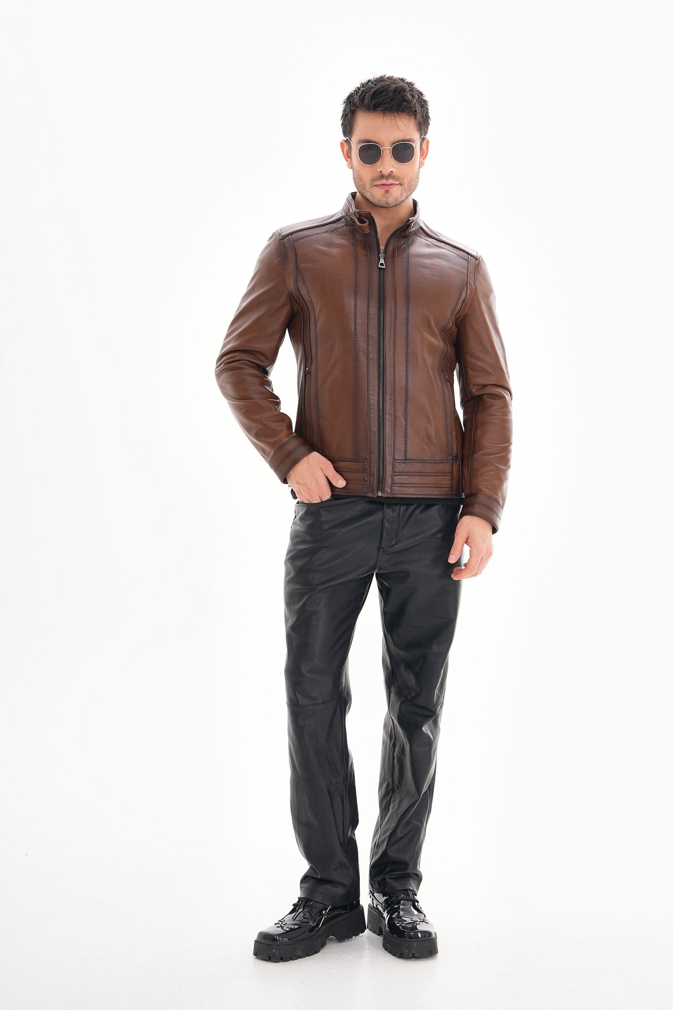 The Arezzo Brown Leather Jacket