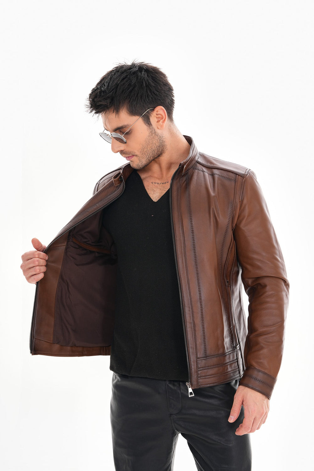 The Arezzo Brown Leather Jacket