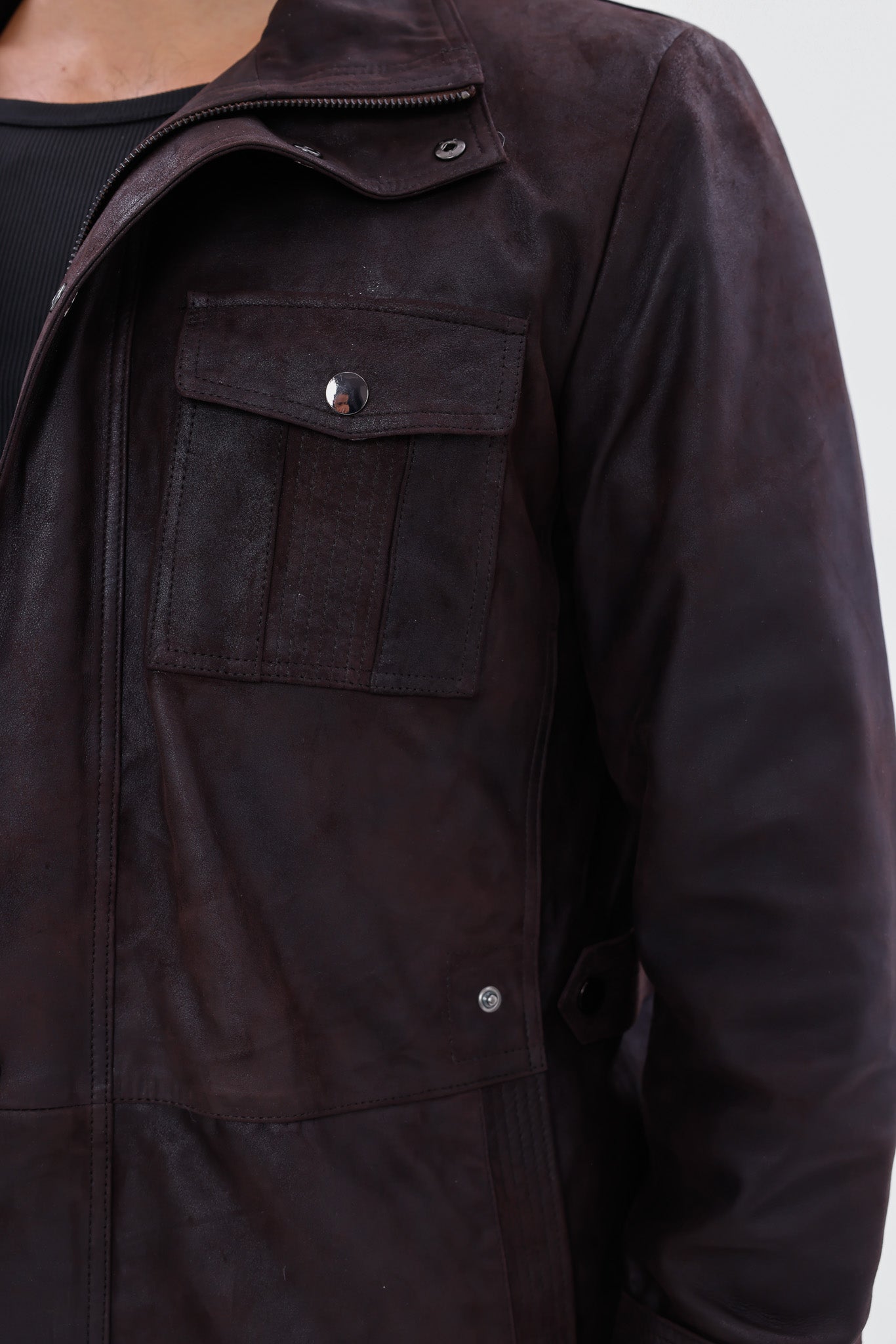 The Cremona Deep Brown Suede Leather Jacket