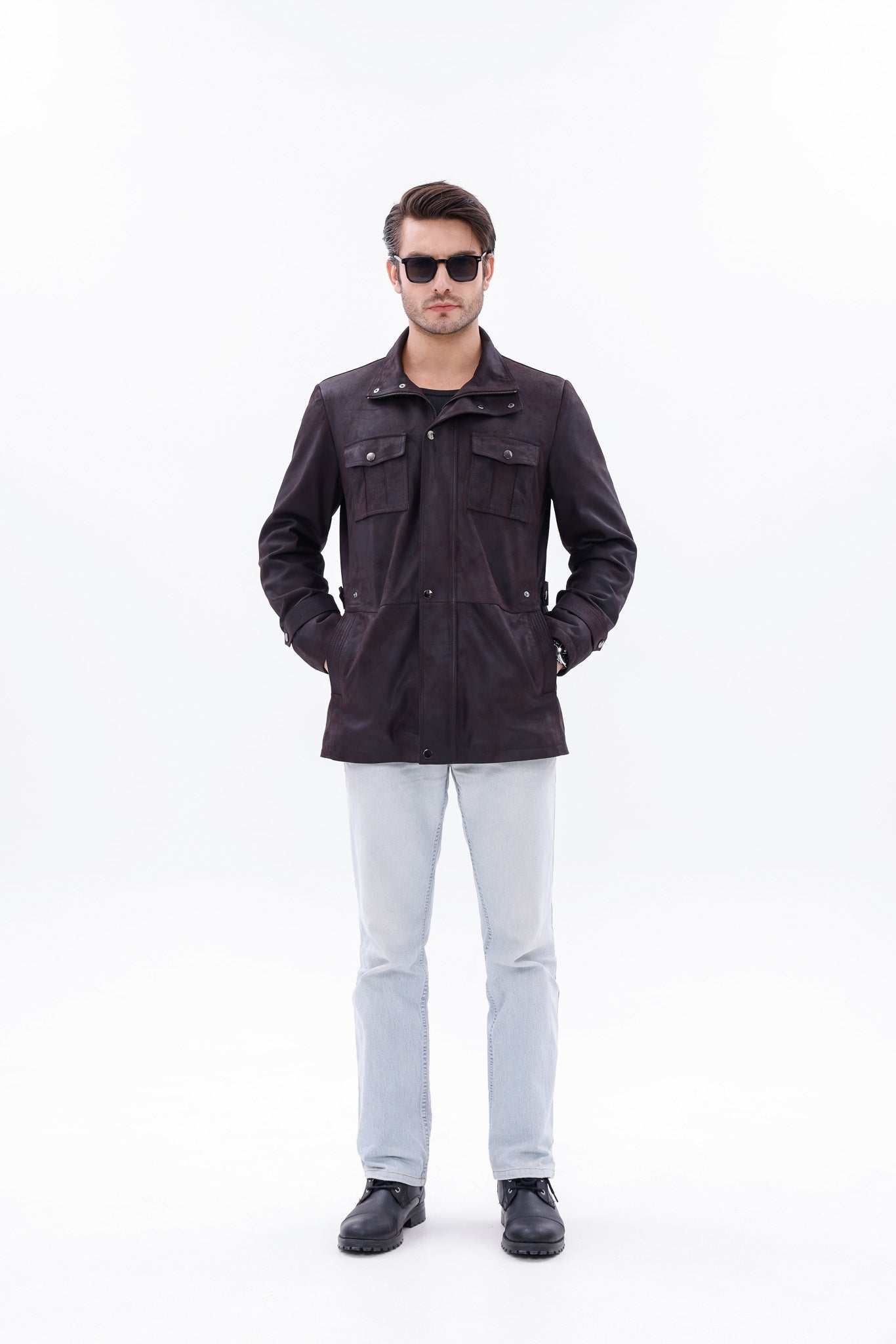 The Cremona Deep Brown Suede Leather Jacket