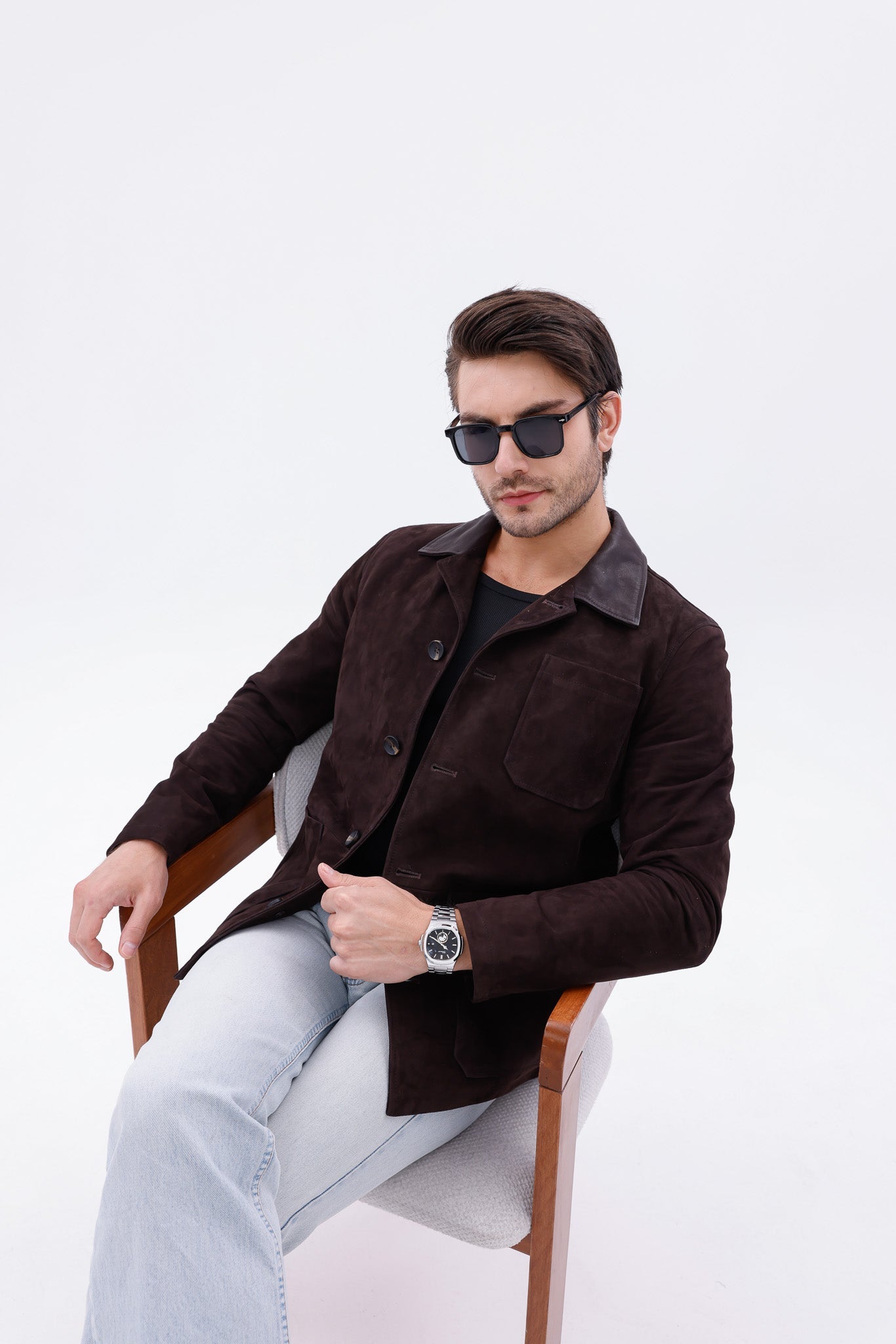 The Matera Suede Brown Leather Jacket