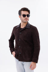 The Matera Suede Brown Leather Jacket