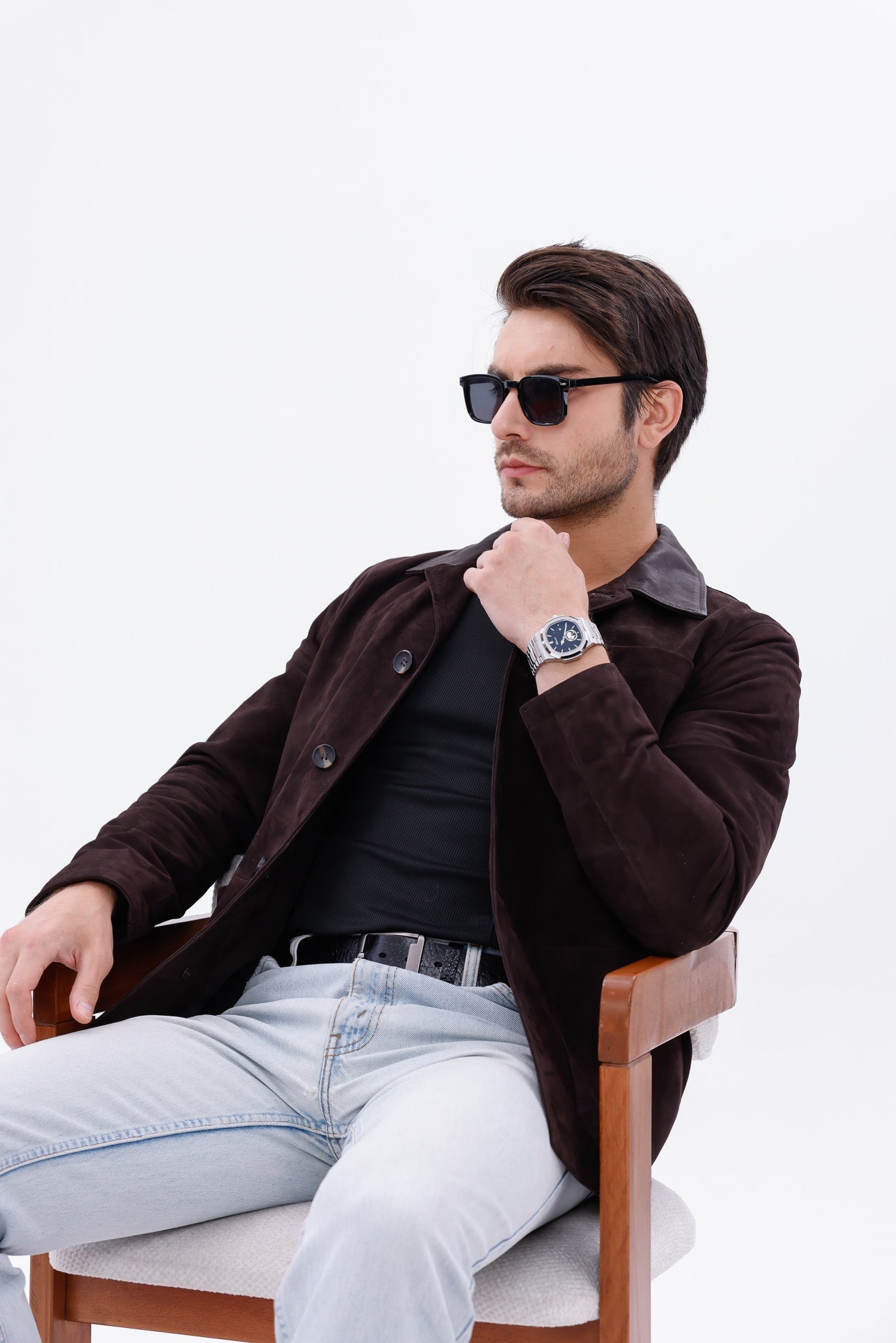 The Matera Suede Brown Leather Jacket
