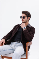 The Matera Suede Brown Leather Jacket