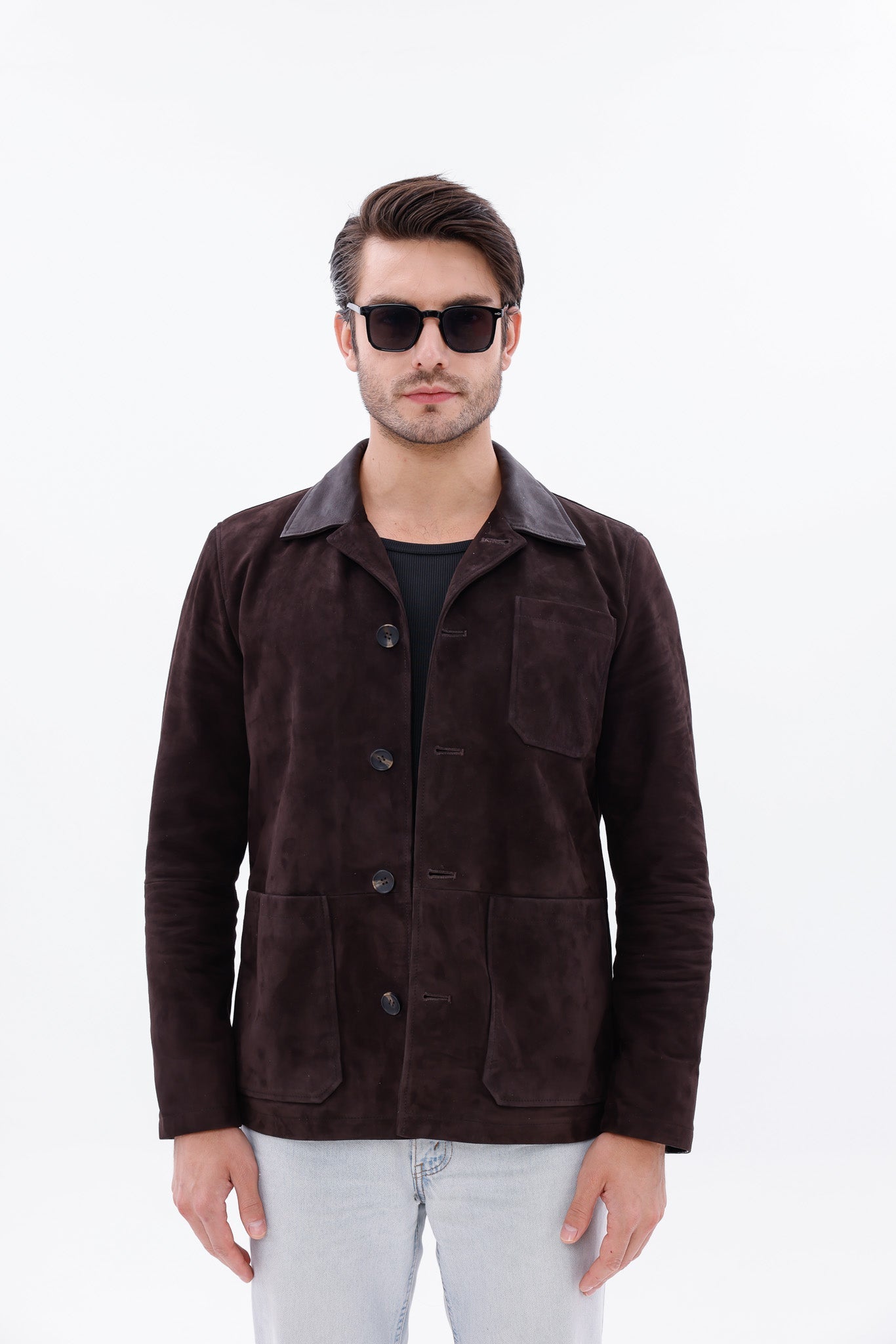 The Matera Suede Brown Leather Jacket