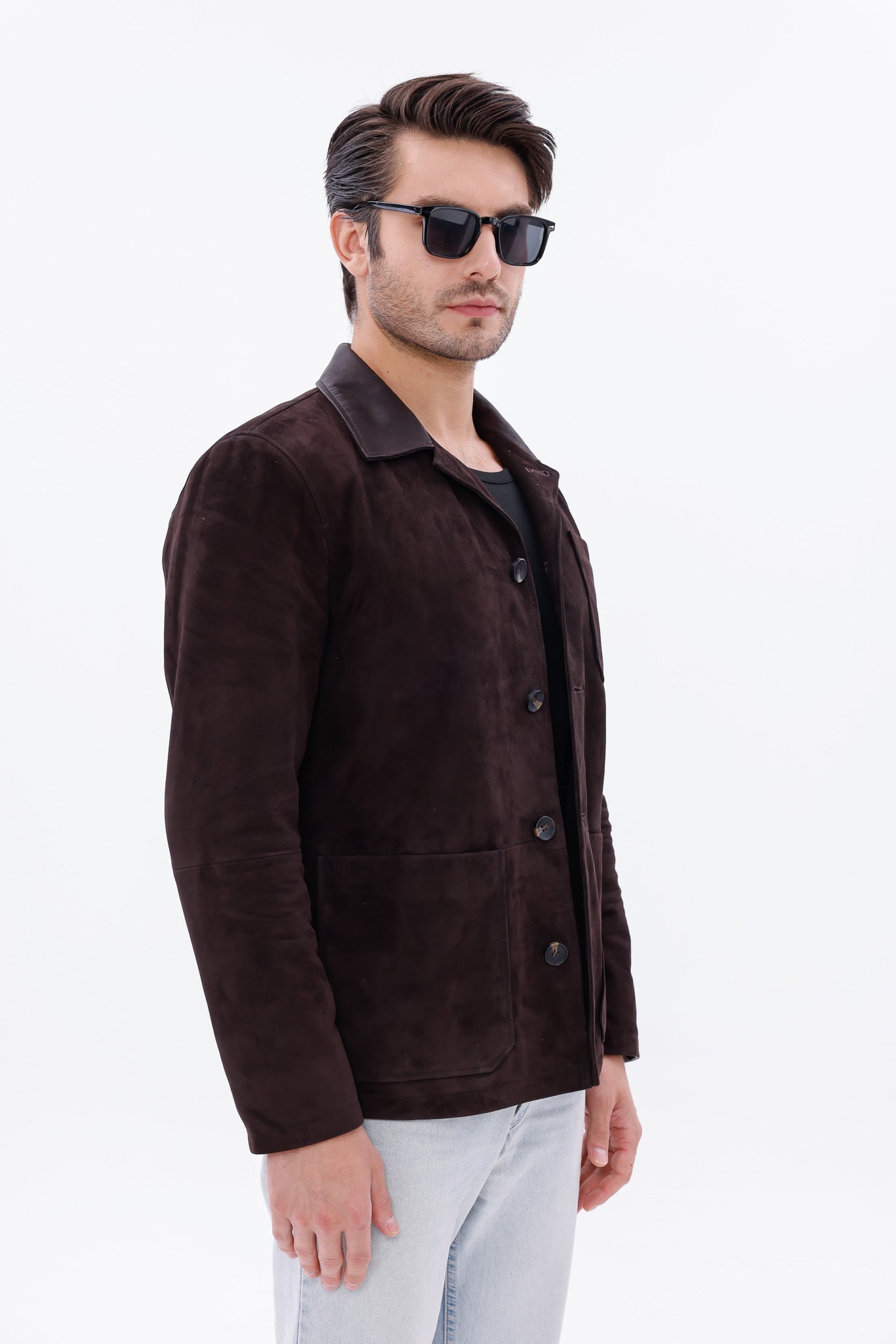 The Matera Suede Brown Leather Jacket