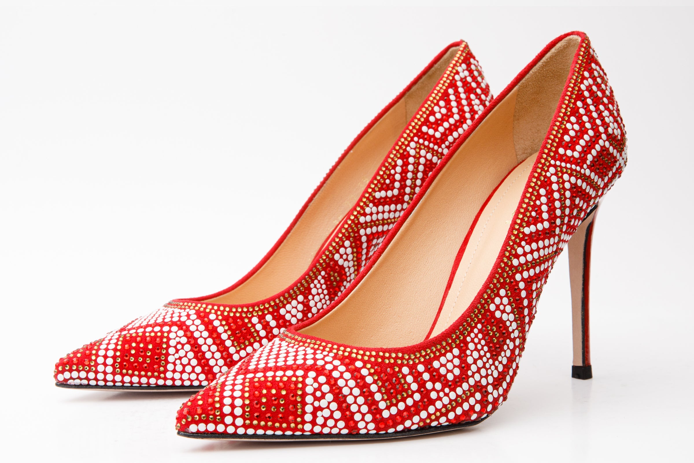 The Nampula Red Glitter Leather Pump Shoe