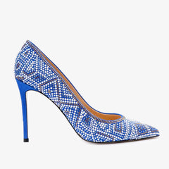 The Nampula Sax Blue Glitter Leather Pump Shoe
