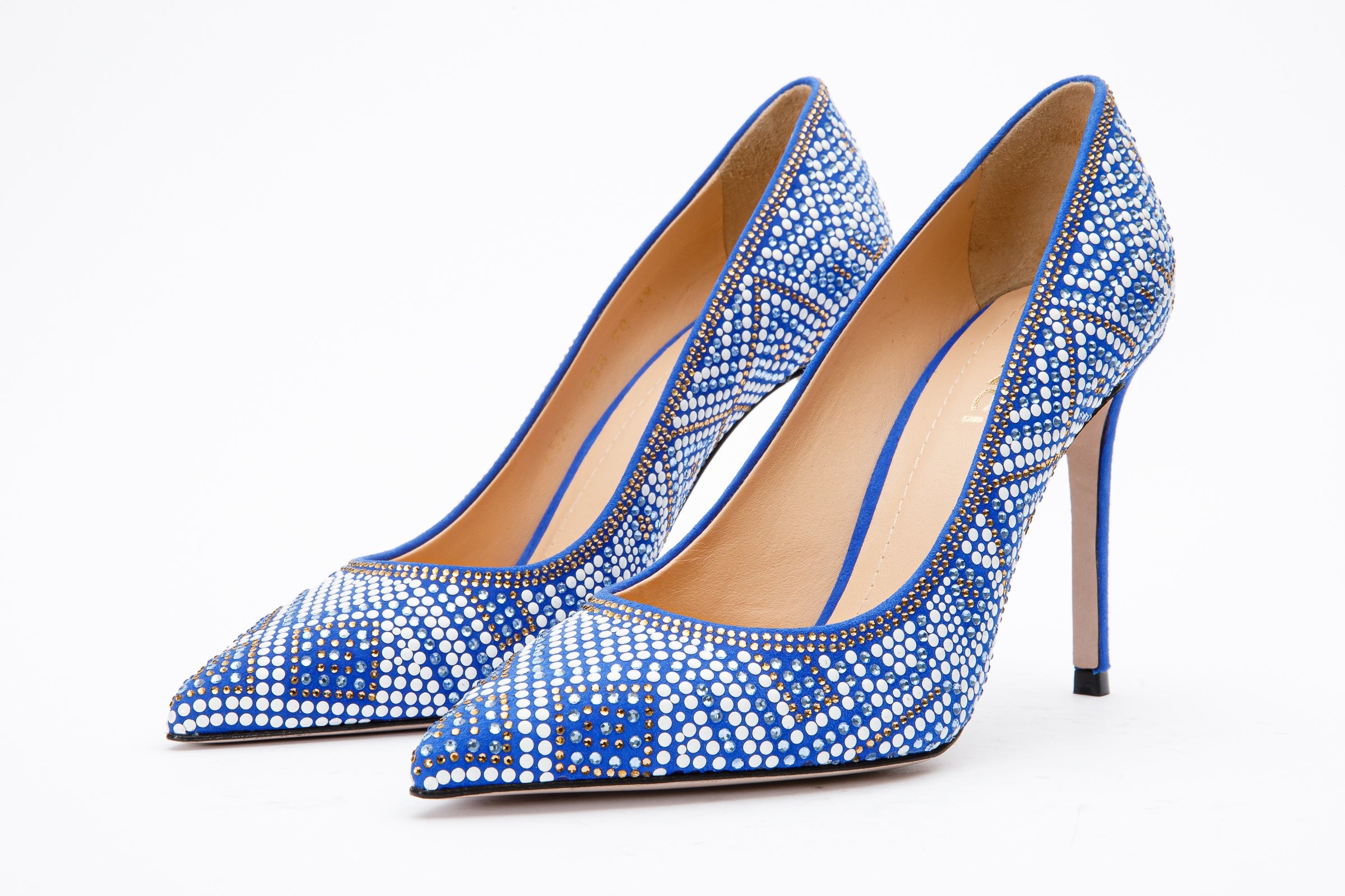 The Nampula Sax Blue Glitter Leather Pump Shoe