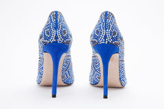 The Nampula Sax Blue Glitter Leather Pump Shoe
