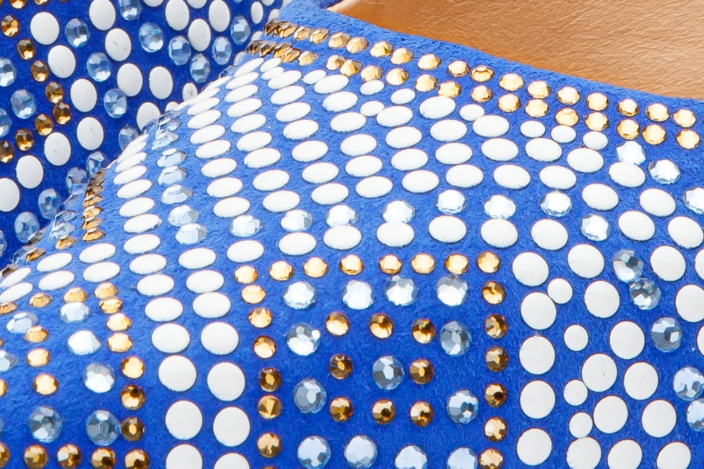 The Nampula Sax Blue Glitter Leather Pump Shoe