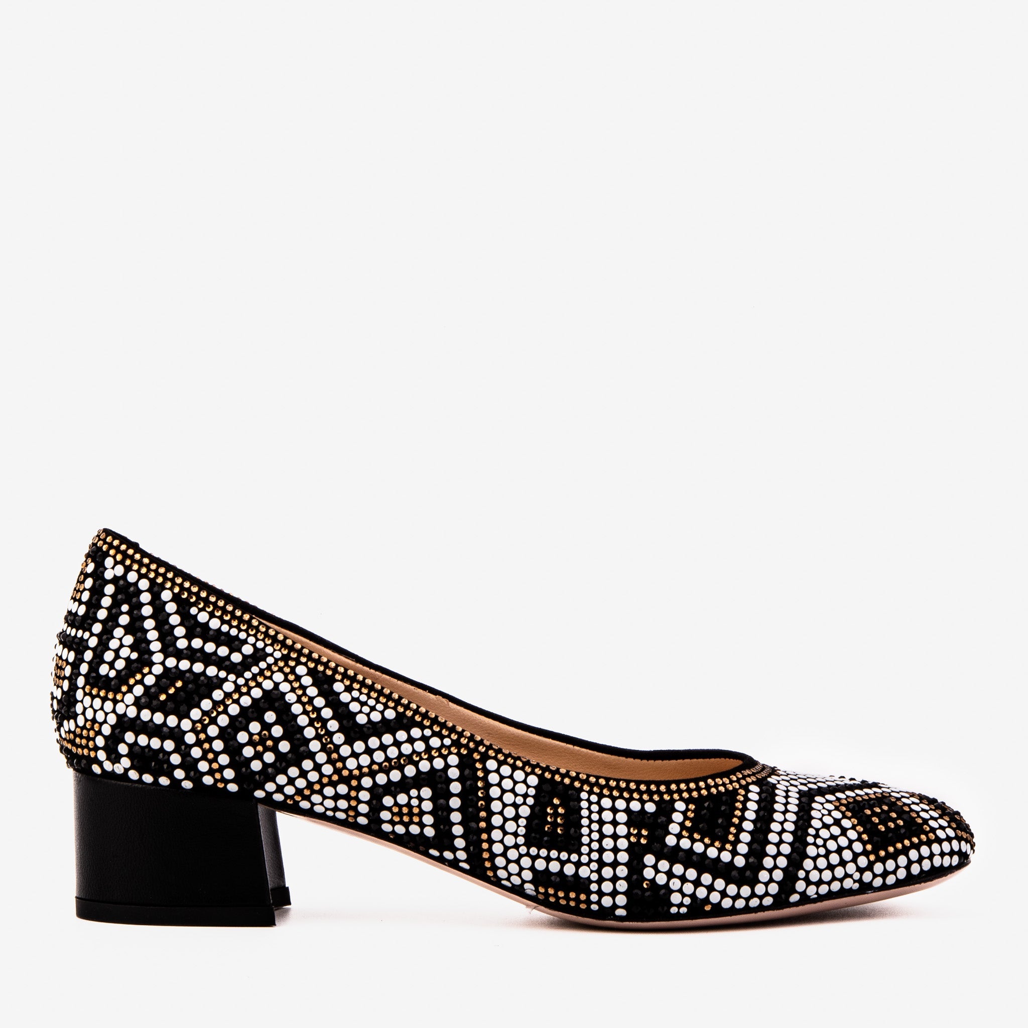 Nampula Crystal-Embellished Black Leather Pump