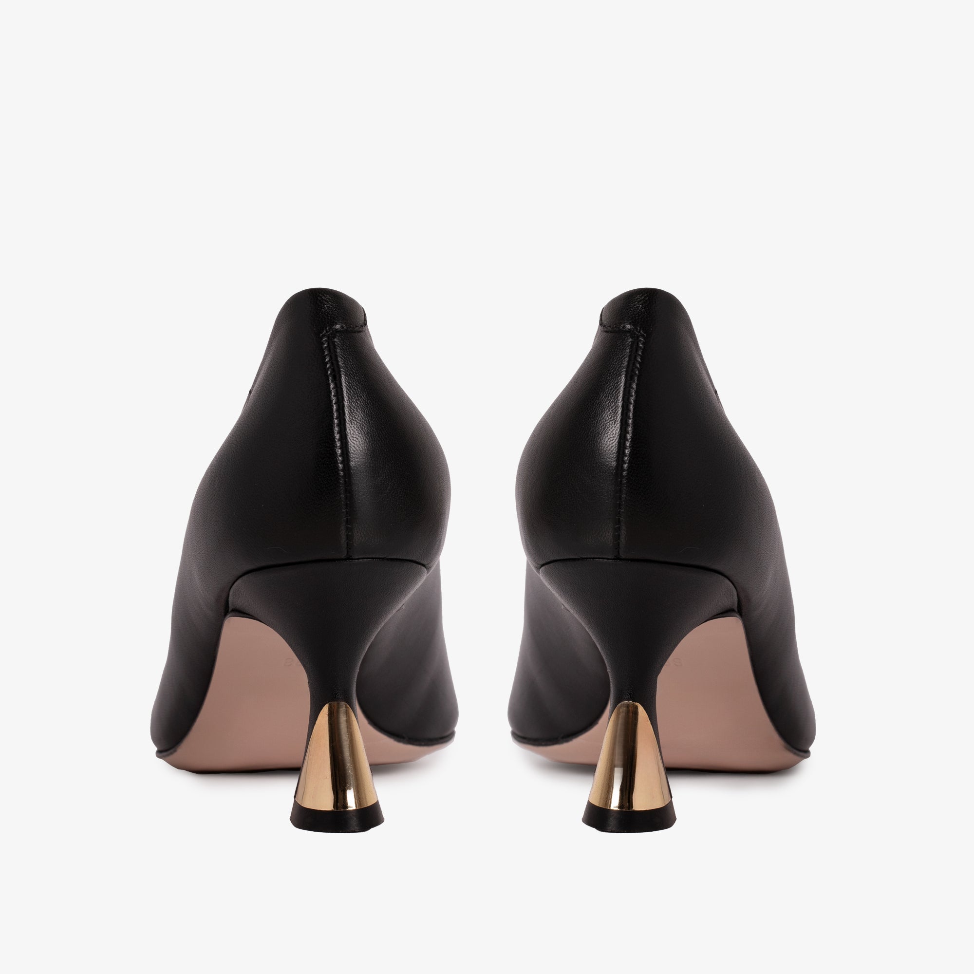 The Brunello Black Leather Pump Shoe