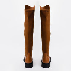 The  Harmony Belle Tan Leather Knee High Boot