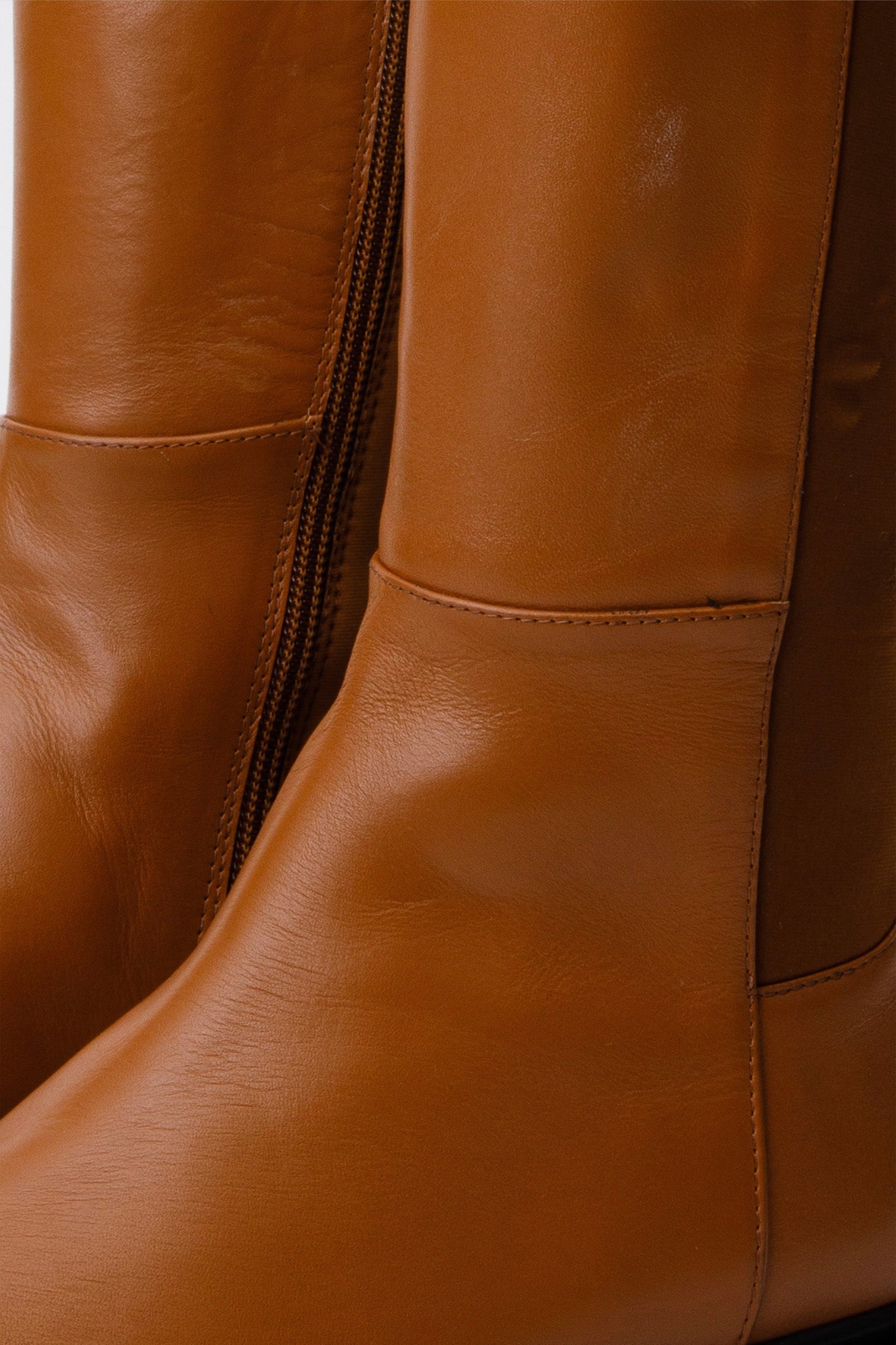 The  Harmony Belle Tan Leather Knee High Boot