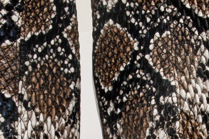 The Moengo Black Leather Leopard Knee High Boot