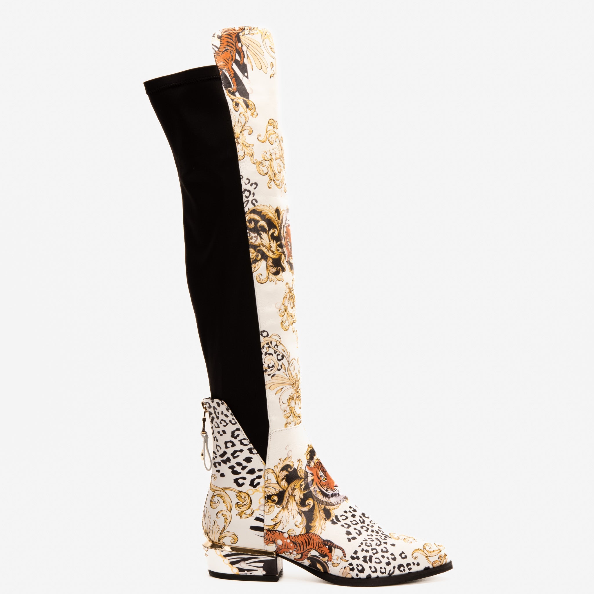 The Perugia Leather Pointy Toe Knee High Boot