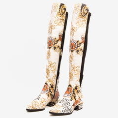 The Perugia Leather Pointy Toe Knee High Boot