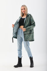 The Sage Olive Green Leather Jacket