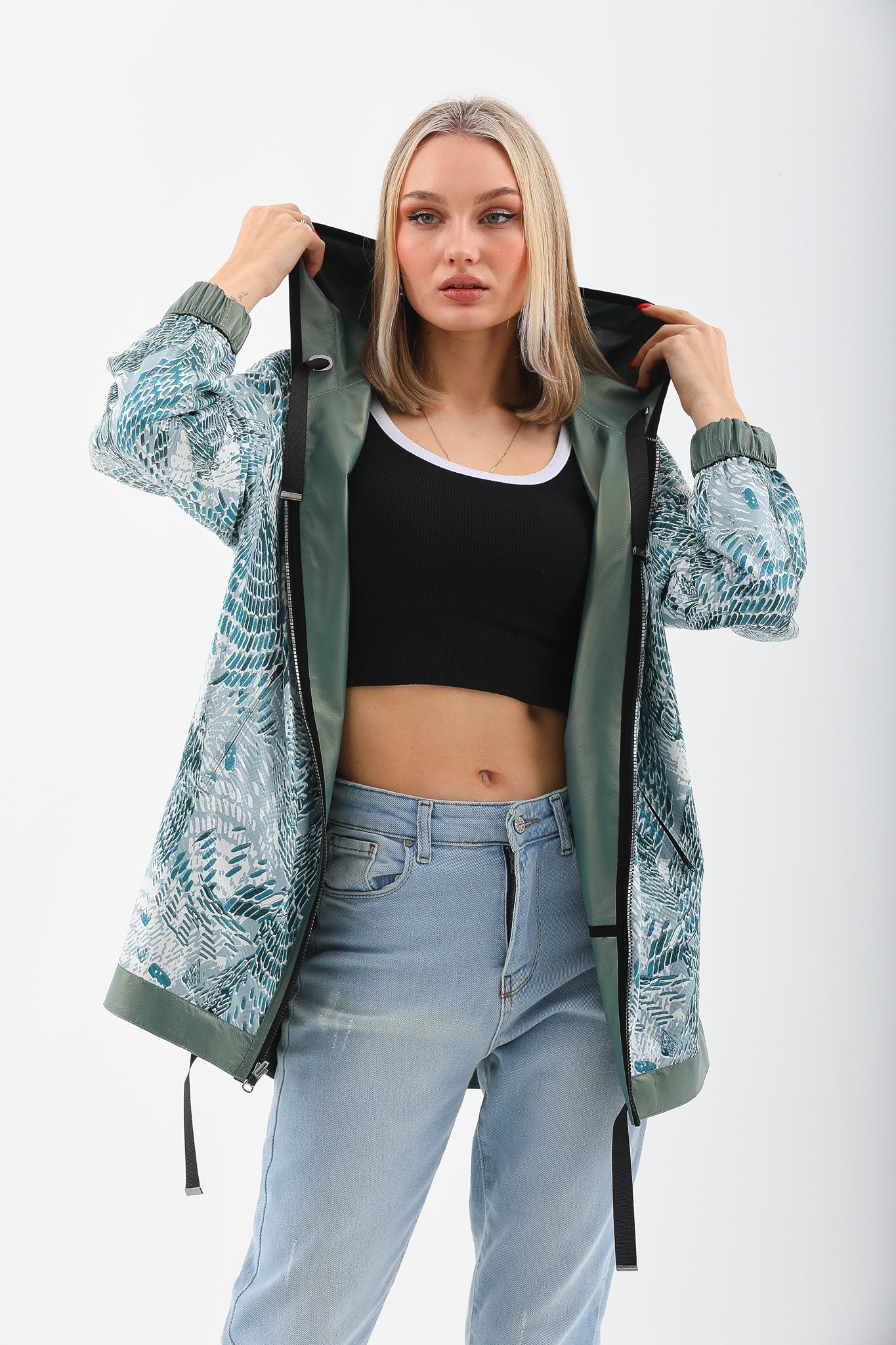 The Sage Olive Green Leather Jacket