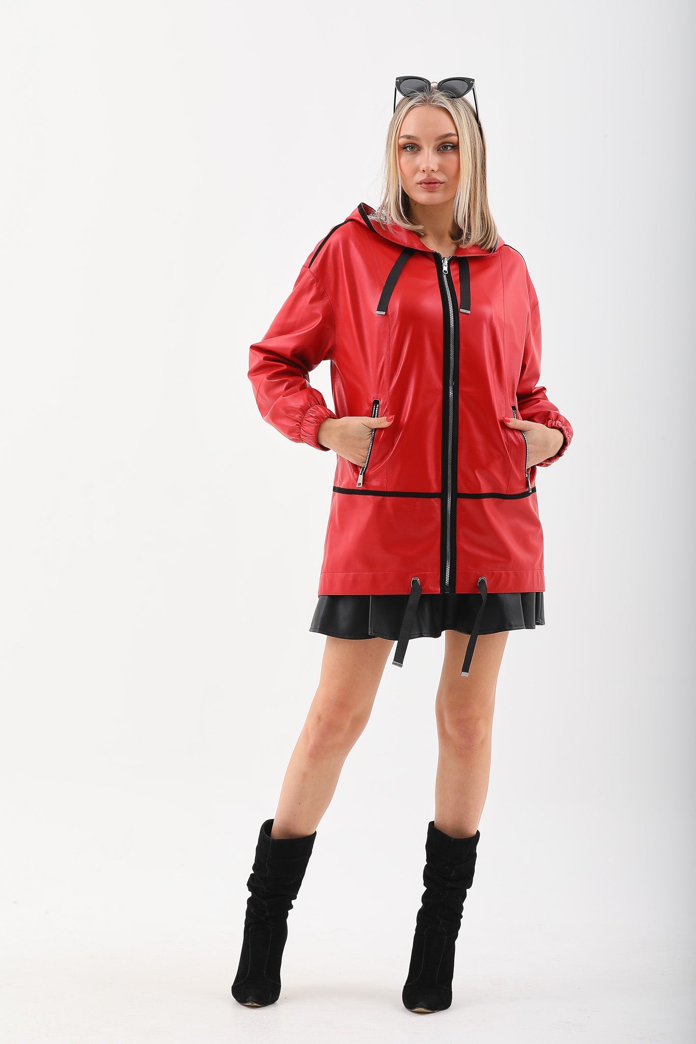 The Vega Red Reversible Leather Jacket
