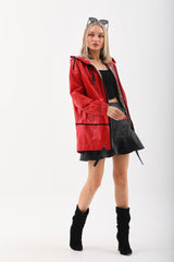 The Vega Red Reversible Leather Jacket