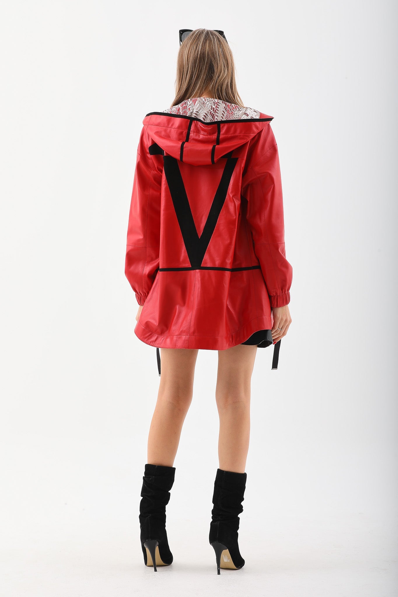 The Vega Red Reversible Leather Jacket