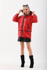 The Vega Red Reversible Leather Jacket