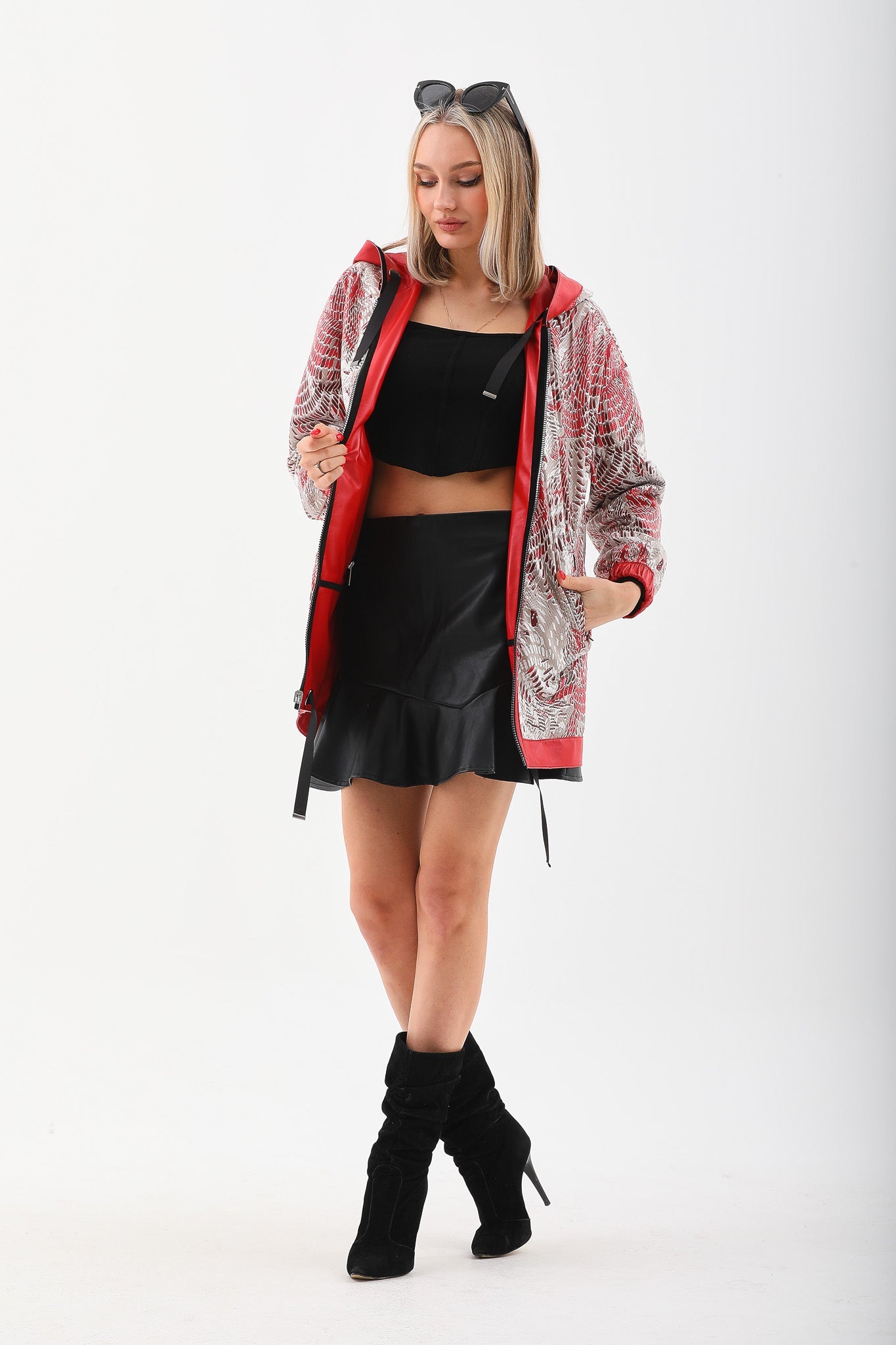 The Vega Red Reversible Leather Jacket
