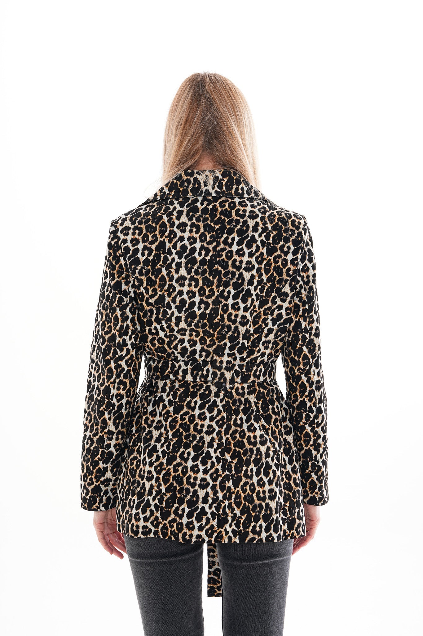 Sienna Abstract Art Leather Jacket – Leopard Edition