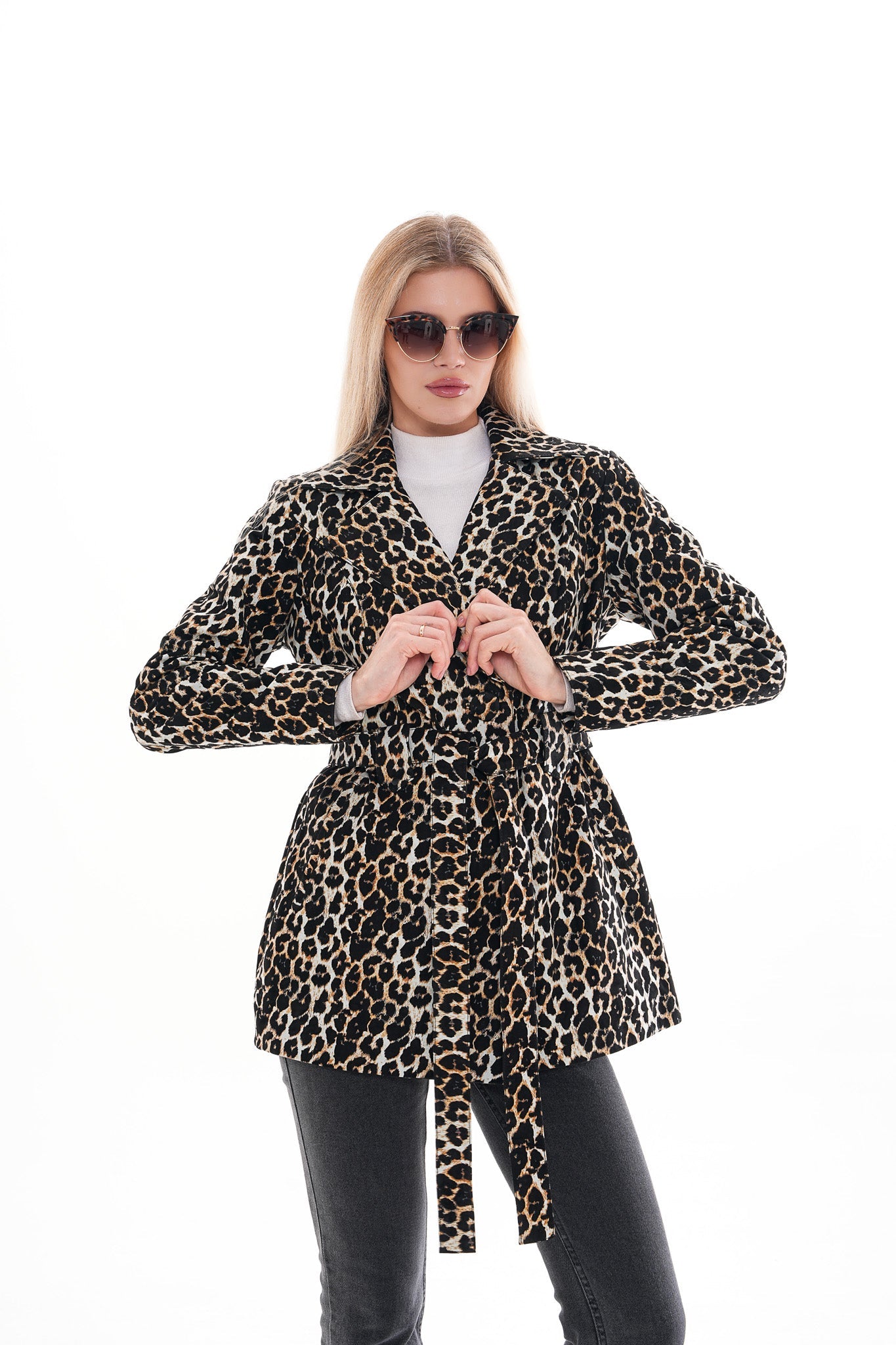 Sienna Abstract Art Leather Jacket – Leopard Edition