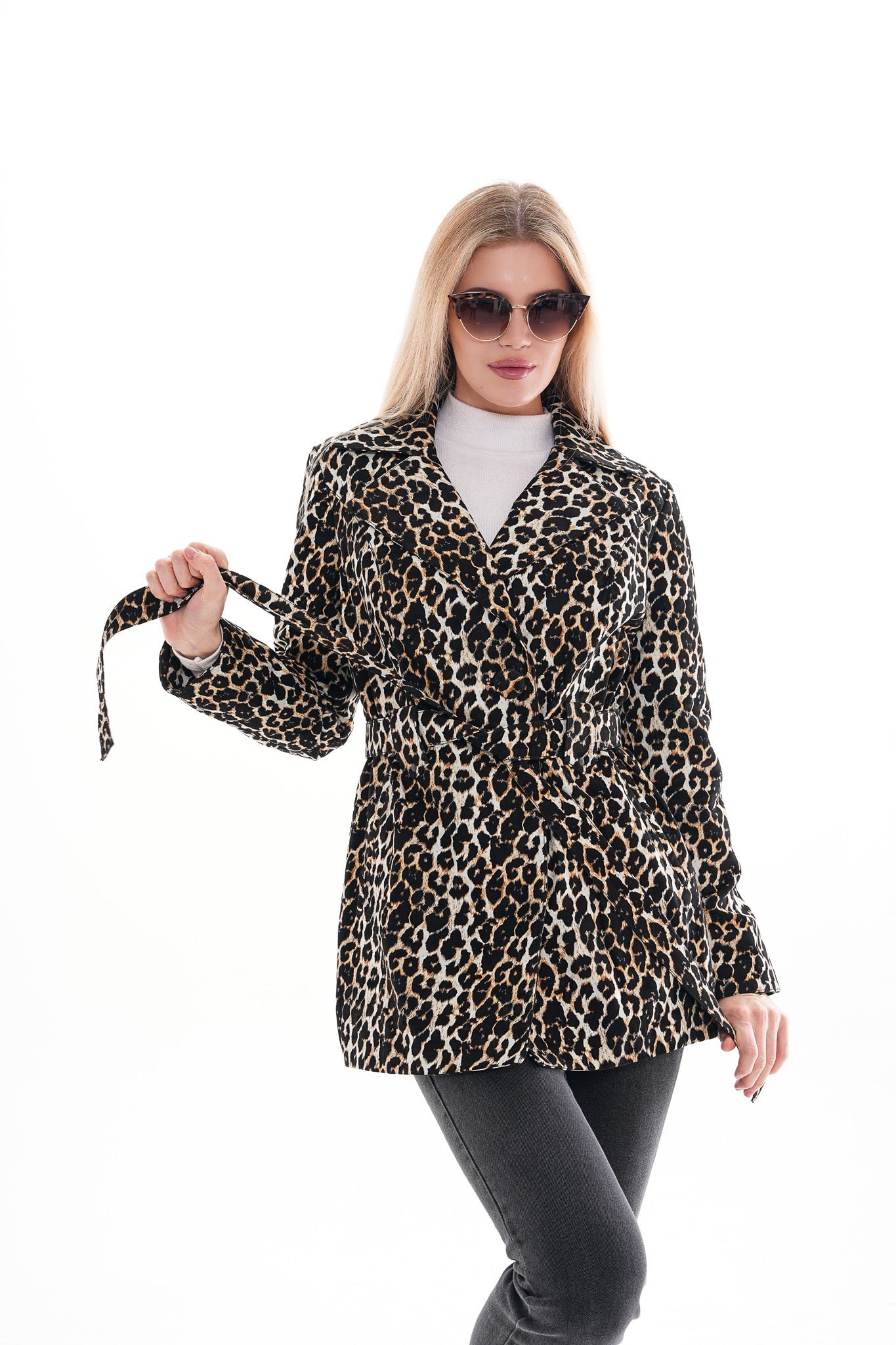 Sienna Abstract Art Leather Jacket – Leopard Edition