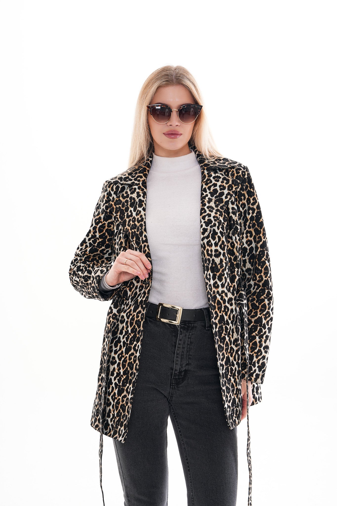 Sienna Abstract Art Leather Jacket – Leopard Edition