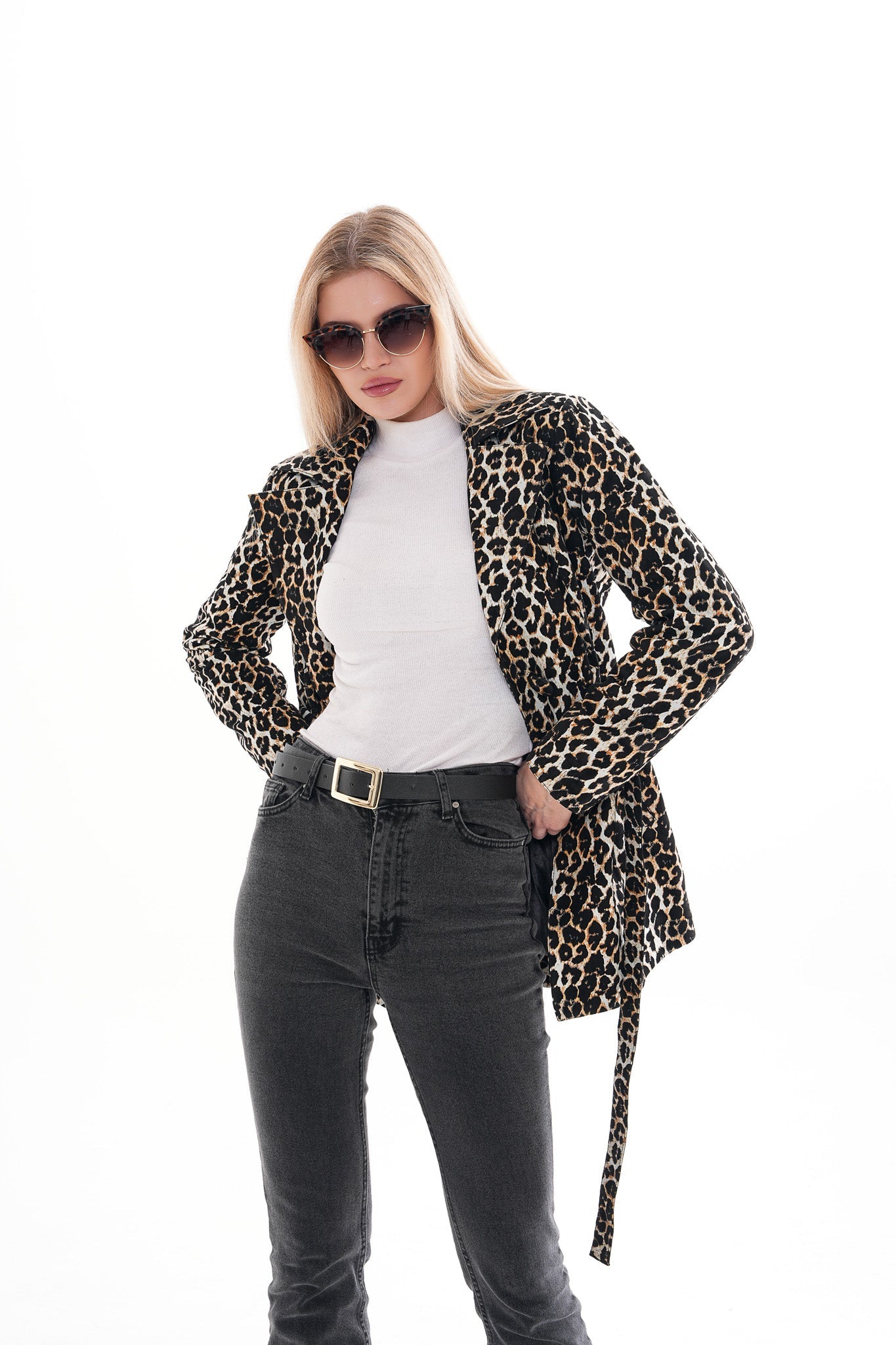 Sienna Abstract Art Leather Jacket – Leopard Edition