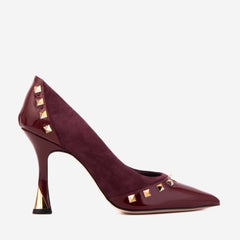 The Bella Vita Studded Burgundy Leather Pump Shoe