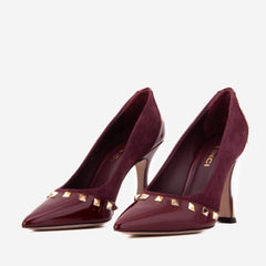 The Bella Vita Studded Burgundy Leather Pump Shoe