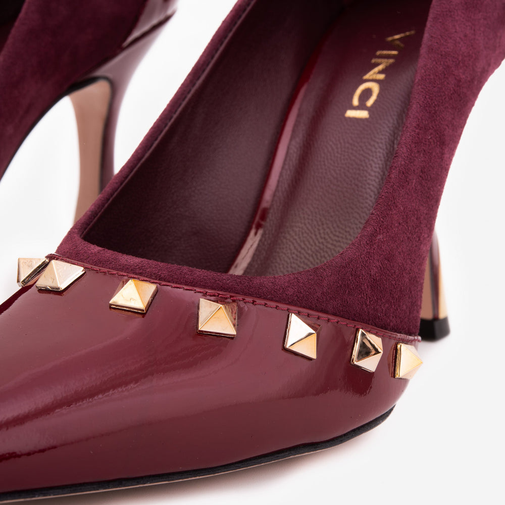 The Bella Vita Studded Burgundy Leather Pump Shoe