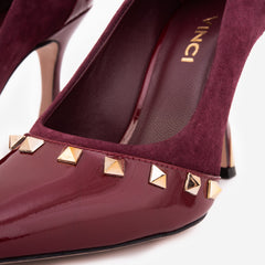 The Bella Vita Studded Burgundy Leather Pump Shoe
