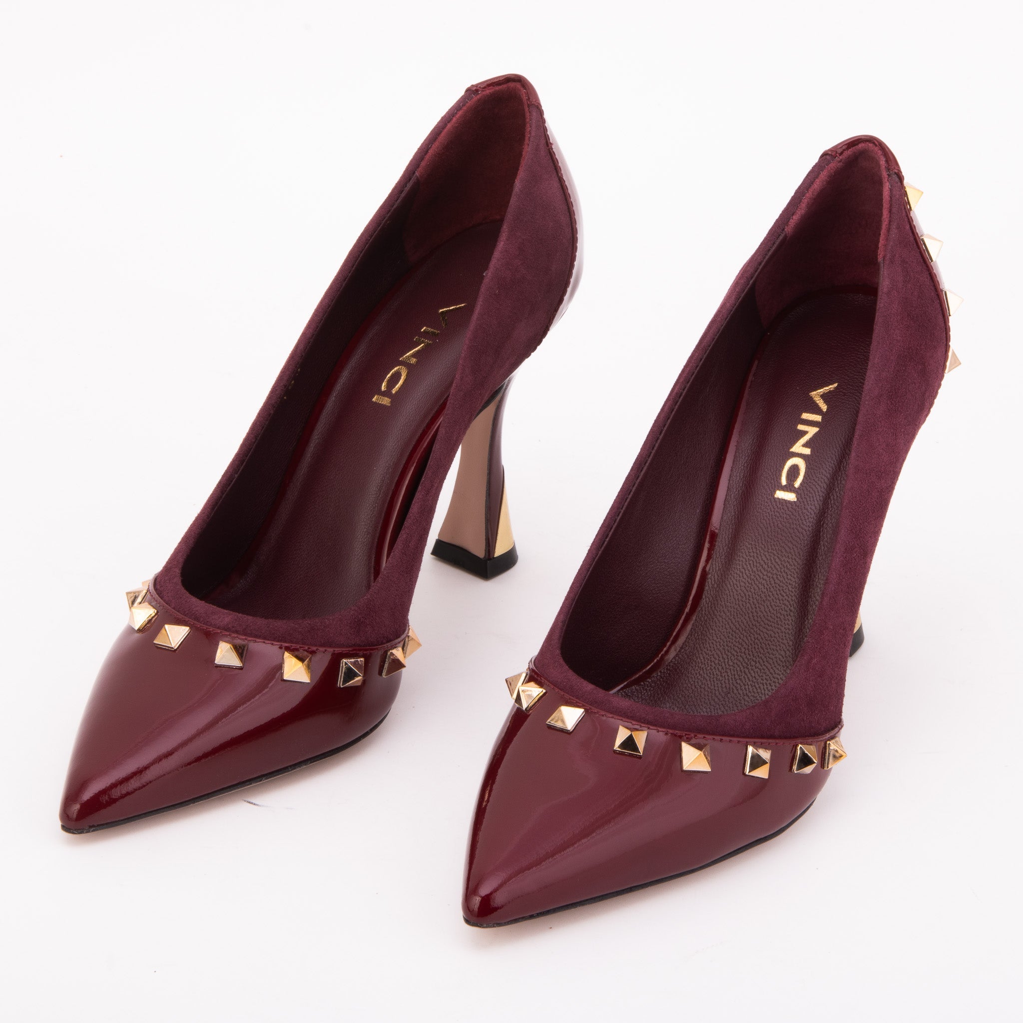 The Bella Vita Studded Burgundy Leather Pump Shoe