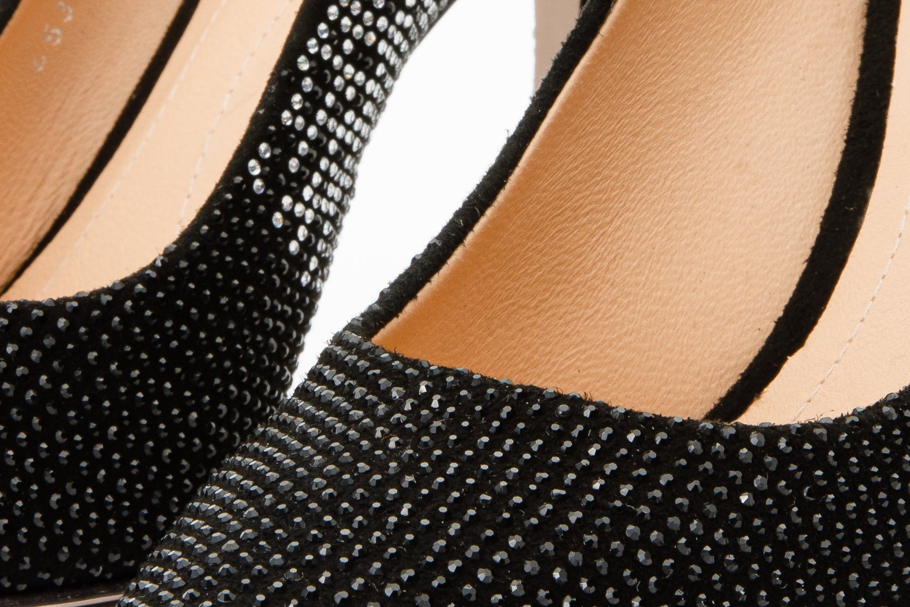 The Bago Black Silver Glitter Leather Pump Shoe