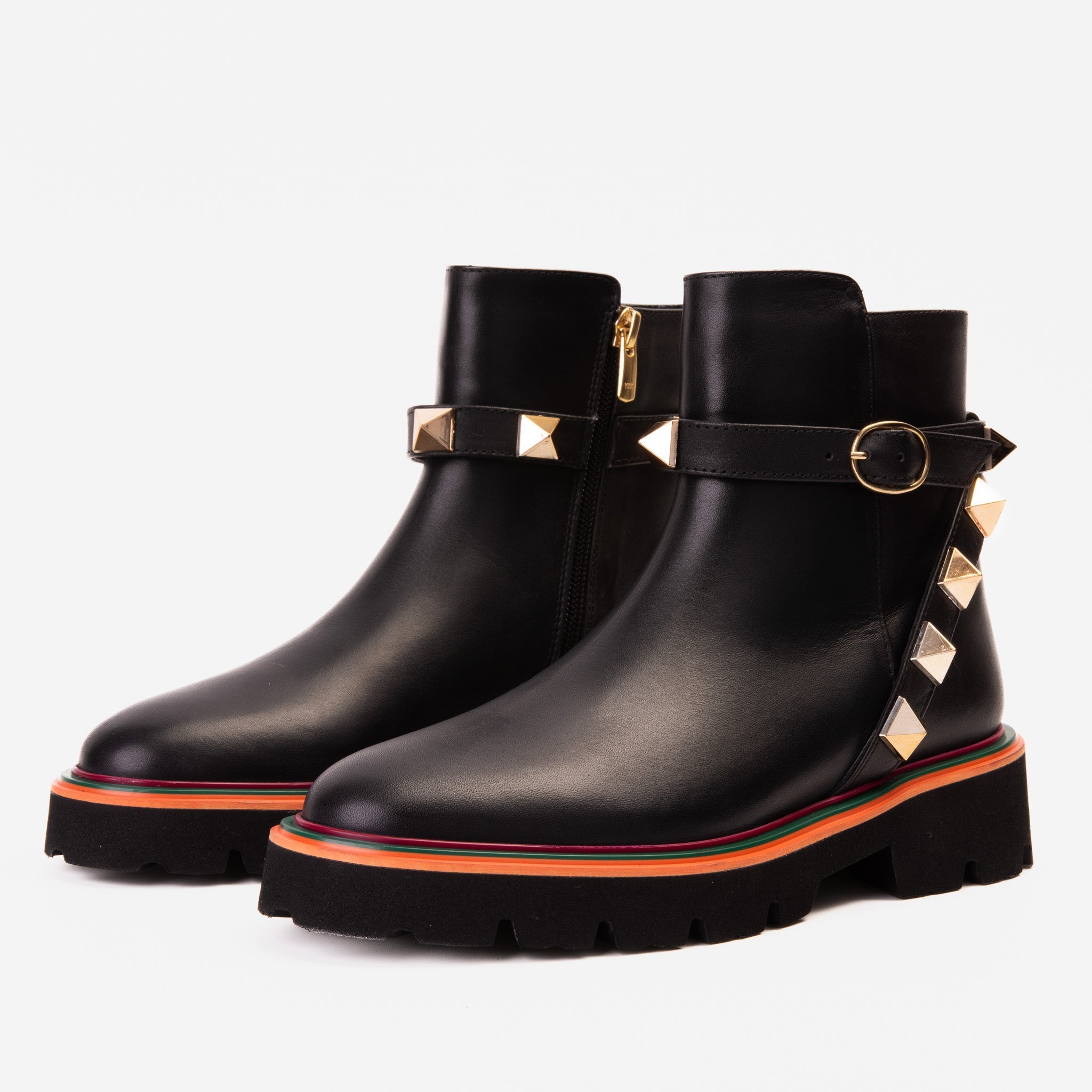 The Prag Black Leather Ankle Boot